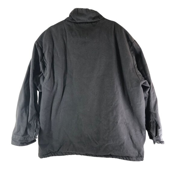Lee Mens XXXL Black Canvas Cotton Sherpa-Lined Jacket Pockets Full Zip Closure - Picture 3 of 6